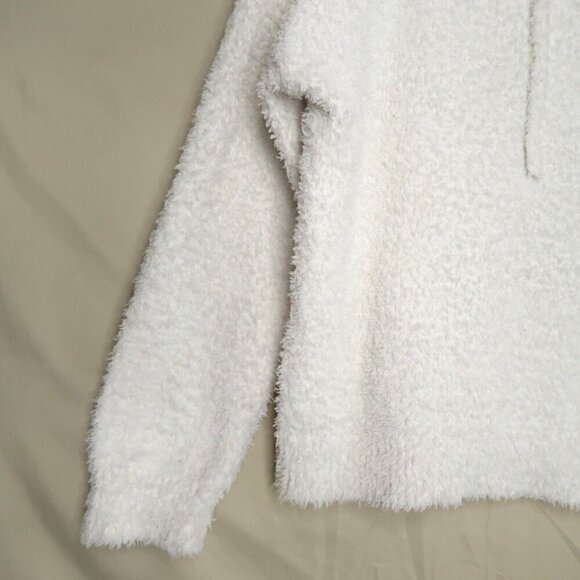 Aerie Soft Hooded White Sweater Heart Detail Teddy Fleece Oversized Women's Smal - Picture 3 of 13